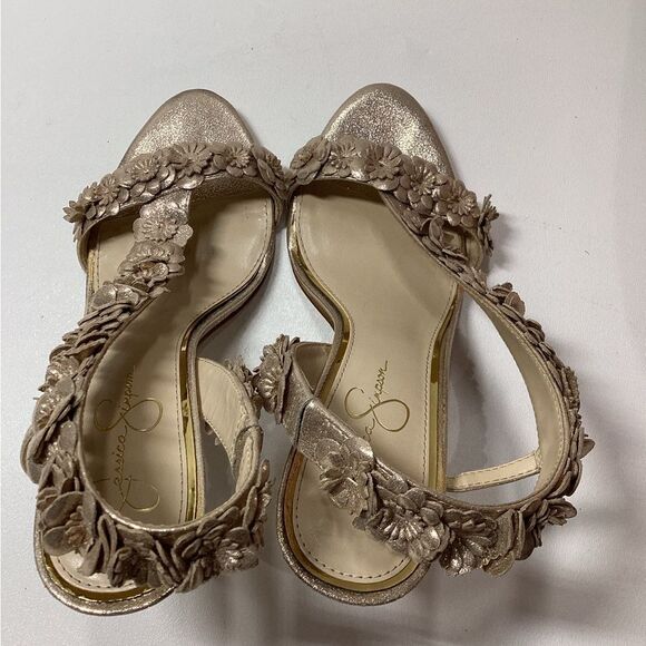 Jessica Simpson Jessin Gold Ankle Wrap Sandals‎ – Women’s Size 9.5 - Picture 4 of 13